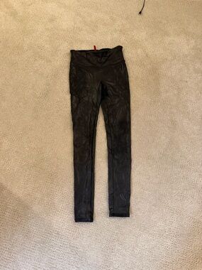 SPANX Black Faux Leather-Look Skinny Jeggings
